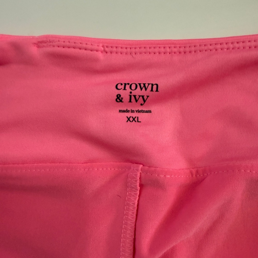 Crown & Ivy Womens XXL Pink Scalloped Hem Skort Active Athletic Skirt Pocket - Picture 2 of 8